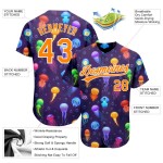 Custom Purple Bay Orange-White 3D Pattern Design Colorful Cartoon Jellyfish Authentic Baseball Jersey