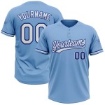 Custom Light Blue White-Royal Two-Button Unisex Softball Jersey Custom Light Blue White-Royal Two-Button Unisex Softball Jersey