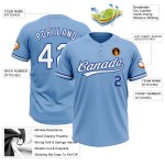 Custom Light Blue White-Royal Two-Button Unisex Softball Jersey Custom Light Blue White-Royal Two-Button Unisex Softball Jersey