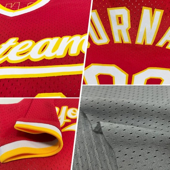 Custom Gray Black-Old Gold Authentic Throwback Baseball Jersey