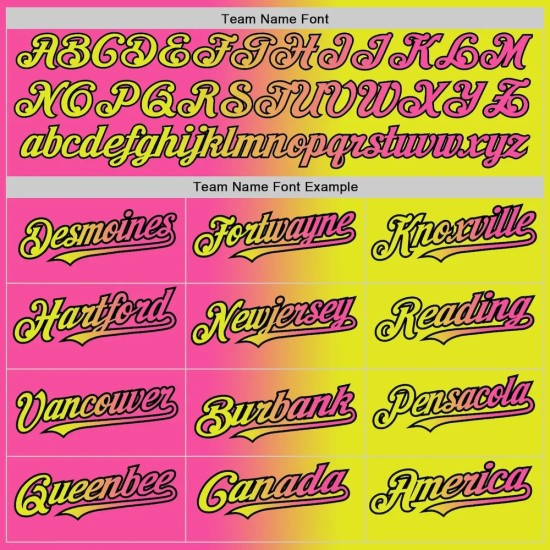 Custom Neon Yellow Pink-Black Authentic Gradient Fashion Baseball Jersey