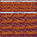 Custom Crimson Gold 3D Pattern Design Slant Lines Authentic Baseball Jersey