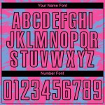 Custom Light Blue Pink-White Irregular Shapes Sublimation Soccer Uniform Jersey