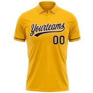 Custom Gold Brown-White Performance Vapor Golf Polo Shirt