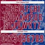 Custom Graffiti Pattern Maroon-Royal Scratch Sublimation Soccer Uniform Jersey