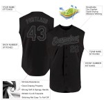 Custom Black Steel Gray Authentic Sleeveless Baseball Jersey