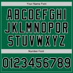 Custom Kelly Green Black-White Bomber Full-Snap Varsity Letterman Jacket