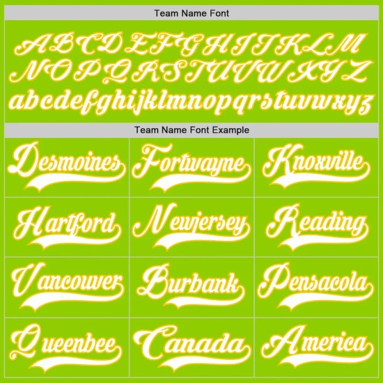 Custom Neon Green White-Yellow Hockey Lace Neck Jersey